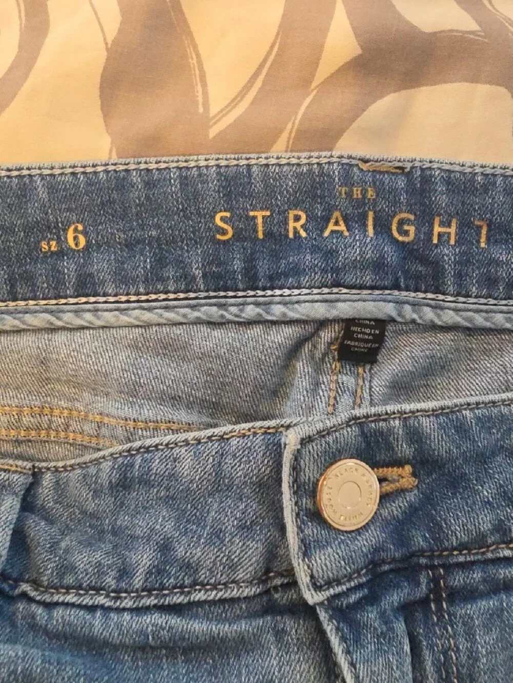 White House Black Market The Straight Distressed Cropped Blue Jeans